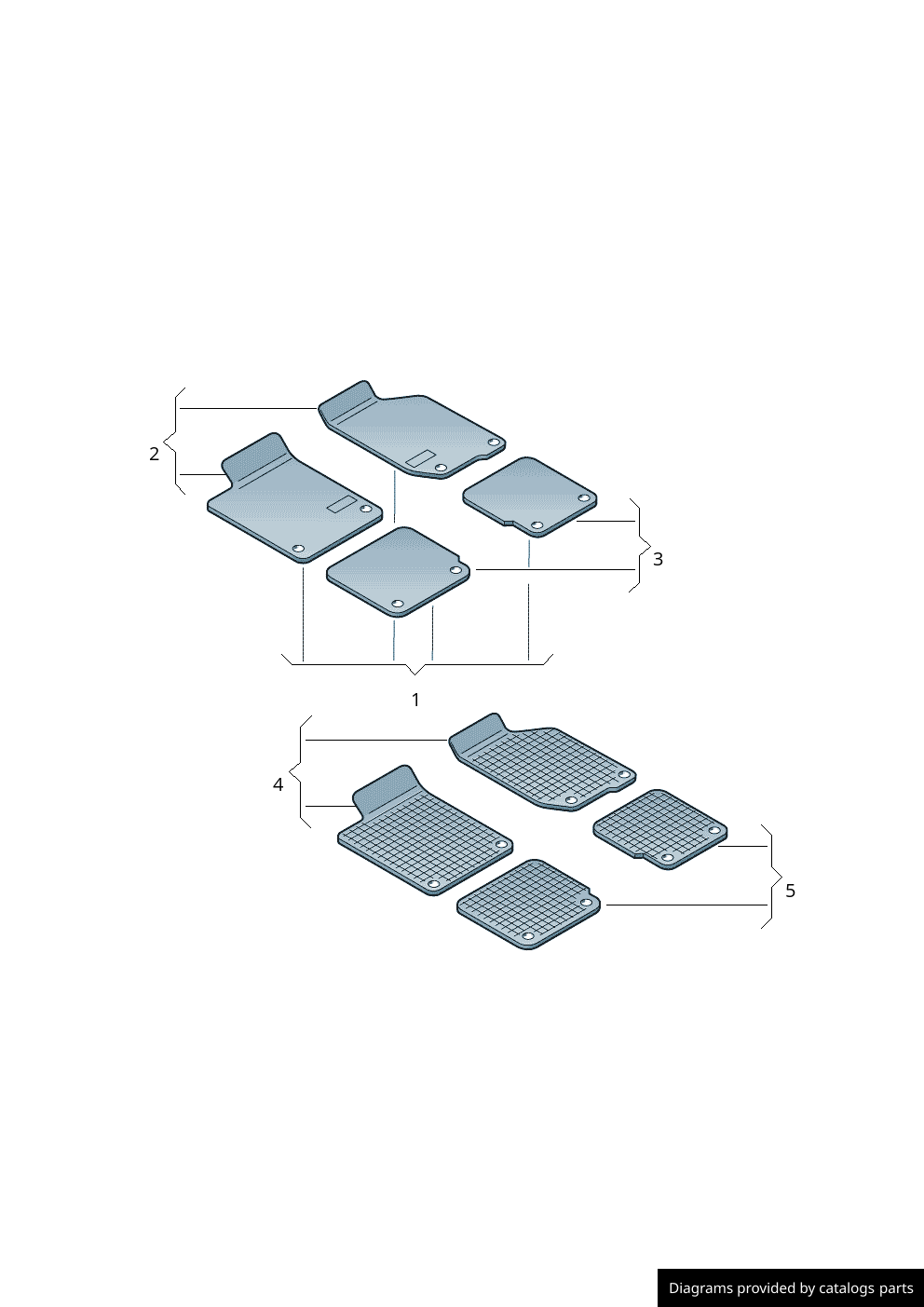 14591 WALSER Smart Automatten Polyester, voor en achter, zwart, 660 (front), 250 (rear) x 440