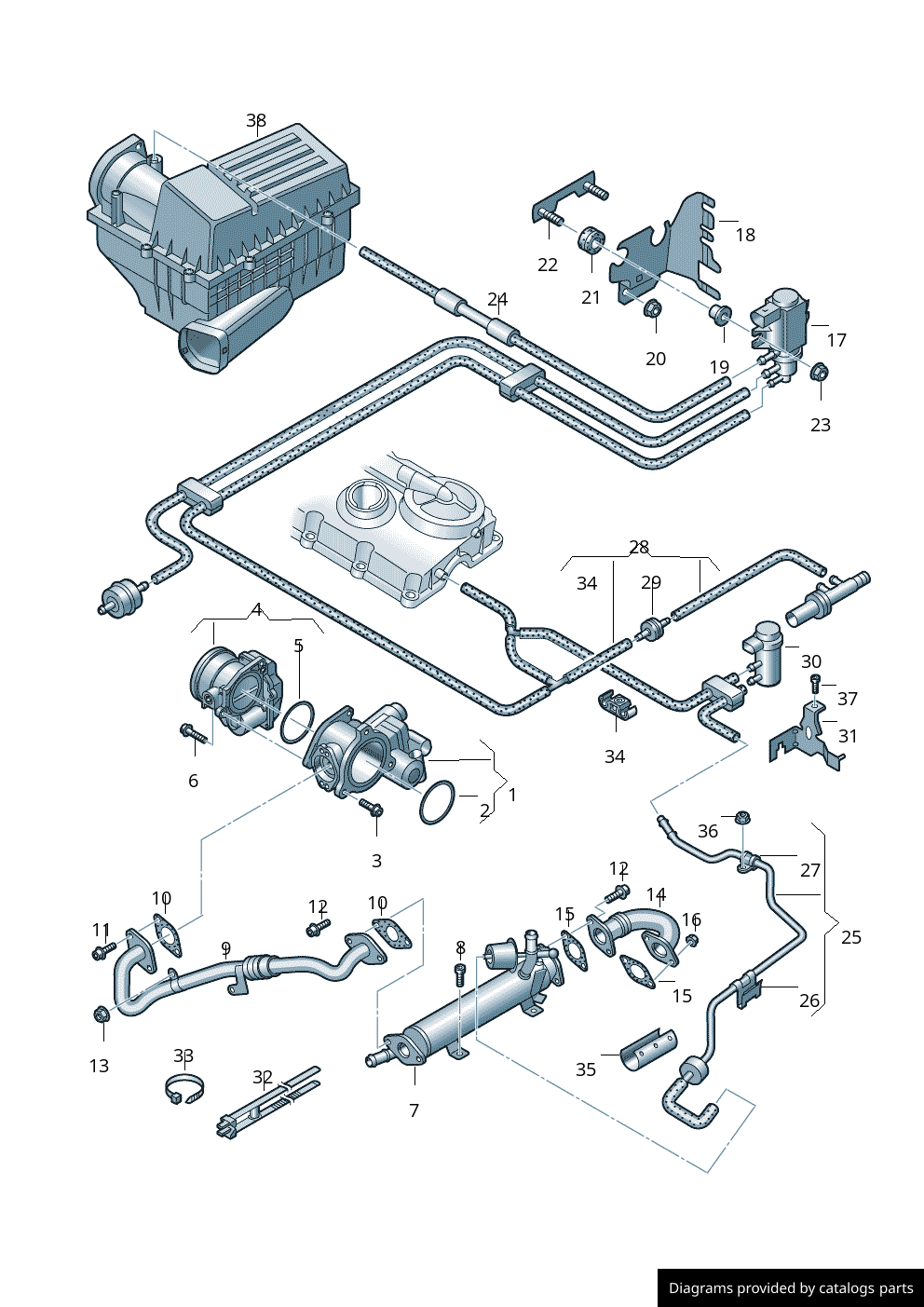 Volkswagen / Audi / Seat / Skoda Cooler For Exhaust Gas
